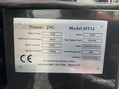 JPC HT12 Mini Excavator (Unused)