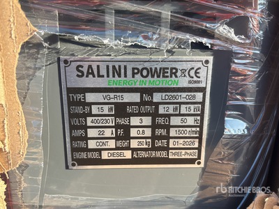 2026 Salini VG-R15 15kW Generador Portátil (Unused)