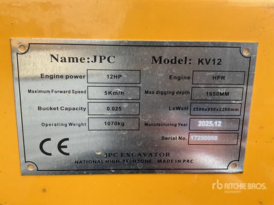 KV12 Mini Excavator (Unused)