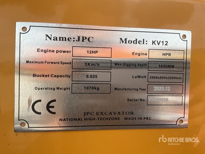 KV12 Mini Excavator (Unused)