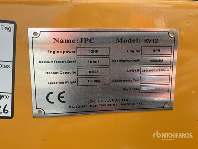 KV12 Mini Excavator (Unused)