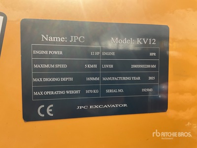 KV12 Mini Excavator (Unused)