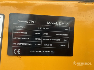 KV12 Mini Excavator (Unused)