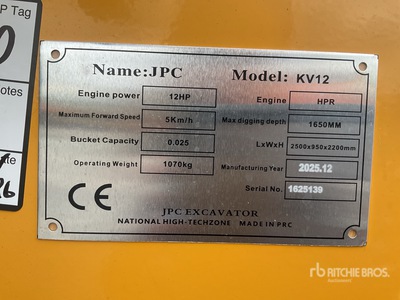 KV12 Mini Excavator (Unused)