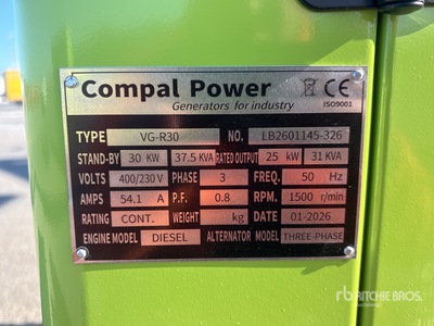 2026 Compal VG-R30 30kW Generador    (Unused)