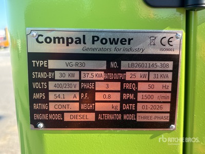 2026 Compal VG-R30 30kW Generador    (Unused)