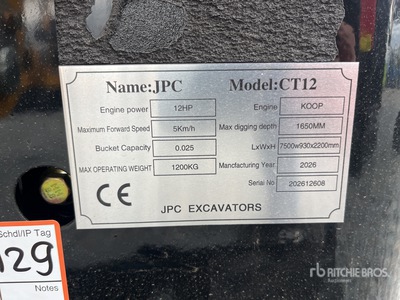 JPC CT12 Minigraafmachine (Unused)