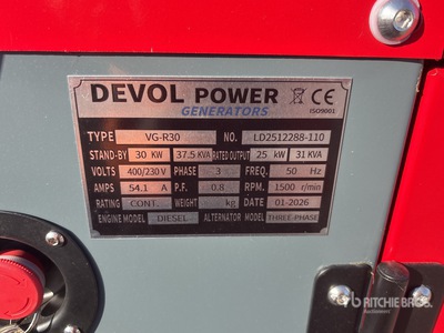 2026 Devol VG-R30 30kW Generador    (Unused)