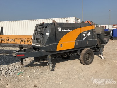 2026 Putzmeister 1407D 6 Cylinder Diesel Engine, Lunette Ring Carrier Trailer, w/ 100-meter concrete distributing Concrete Pump (Unused)