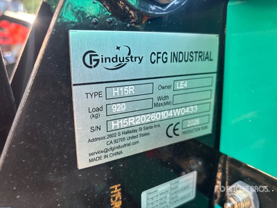 2026 CFG H15R Mini Excavator (Unused)