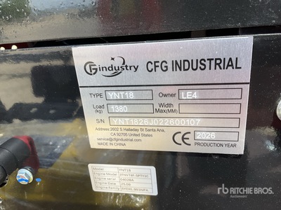 2026 CFG YNT18 Mini Excavator (Unused)