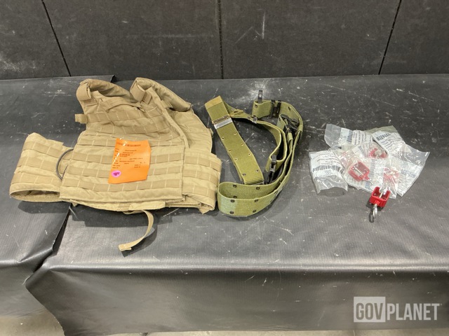 (15) Individual Equipment Belts, (2) Plate Carriers & Assorted Items