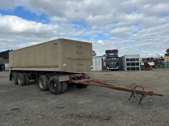 1989 Custom Built 7.2 m Quad Dog Drawbar Tipping Trailer
