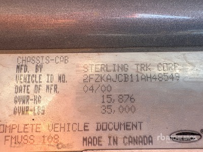 2001 Sterling L70 6x4 Water Truck