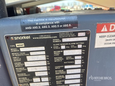 2017 Snorkel A46JRT Articulating Boom Lift