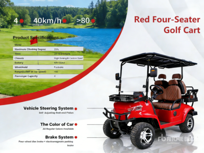 2026 Electric Red Four-Seater Golf Cart (Unused)