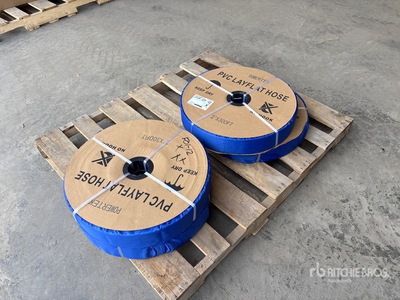Quantity of (4) 2024 Powertek 2"-300FT 2 in x 300 ft PVC Water Hose (Unused)
