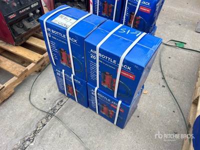 Quantity of (4) 2024 Powertek 20 ton Pneumatic Bottle Jack (Unused)