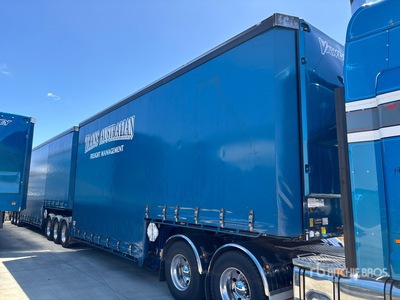2021 Vawdrey 7.4 m Tri/A B-Double Lead Step Deck Zijtrailer met gordijn
