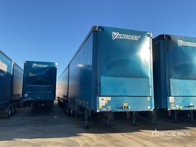 2018 Vawdrey 7.4 m Tri/A B-Double Lead Step Deck Zijtrailer met gordijn