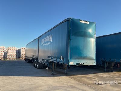 2018 Barker 7.4 m Tri/A B-Double Lead Step Deck Zijtrailer met gordijn