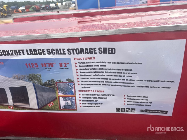 2026 SKLP SK-S5025 Metal Storage Shed (Unused)