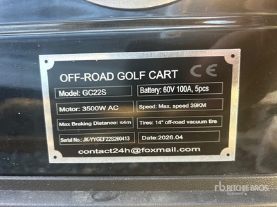 2026 SDLOOL SL-GC22S Off-Road Golf Cart (Unused)