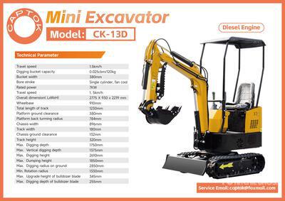 2026 Captok CK13D Mini Excavator (Unused)