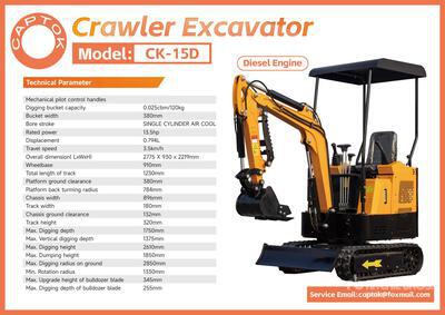 2026 Captok CK15D Mini Excavator (Unused)