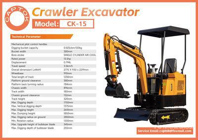 2026 Captok CK15 Mini Excavator (Unused)