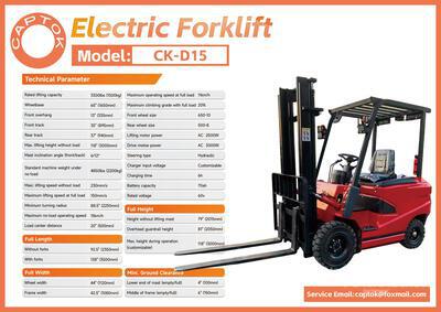2026 Captok CK-D15 شاحنة رفع كهربائية (Unused)