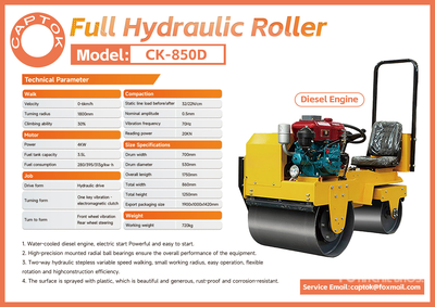 2026 Captok CK-850D Dubbele trommelwals (Unused)