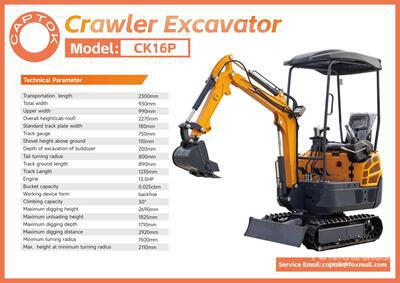 2026 Captok CK16P Mini Excavator (Unused)