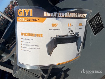 2026 GIYI GY-MB77 Skid Steer Manure Bucket (Unused)