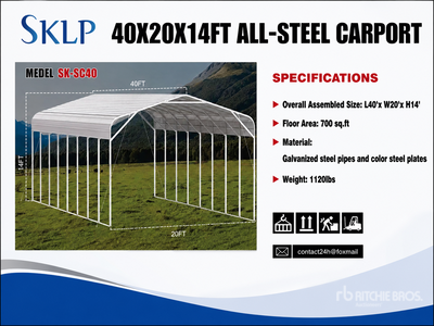 2026 SKLP SK-SC40 20 ft x 40 ft Large Scale Storage مخزن او كوخ (Unused)