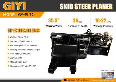 2026 GIYI GY-PL72 900 mm Skid Steer Planer (Unused)