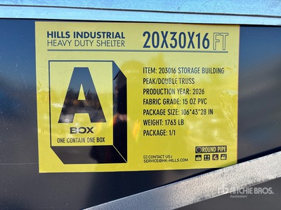 2026 HIlls Industrial 302016 30 ft x 20 ft x 16 ft Storage Building (Unused)