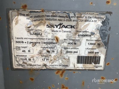 2014 Skyjack SJ46T Plataforma Elevadora Articulada
