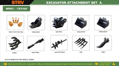 Quantity of (10) 2026 STARVOX 12EX-ASA Mini Excavator Attachments (Unused)
