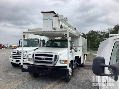 2012 Terex Hi Ranger XT-55 55 ft on 2012 Ford F-750 XL 4x2 Forestry Chipper Body Bucket Truck