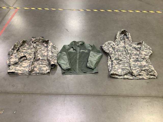 (11) Cold Weather Parkas, (36) Wet Weather Parkas & Assorted Items