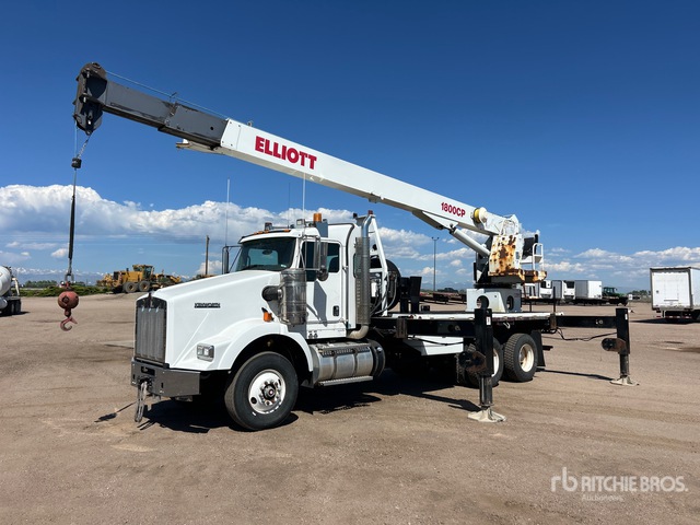 2011 Elliott 1870CP 18 ton Straight Boom on 2012 Kenworth T800 6x4 Boom Truck