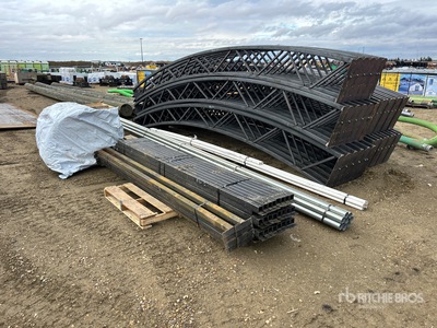50 ft x 80 ft Steel Truss Black Iron Frame and Cover Kit Storage Building (Unused)