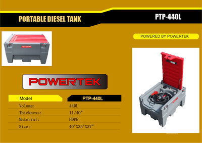 2025 Powertek PTP-440L 440 L Portable Poly Diesel Fuel Tank (Unused)