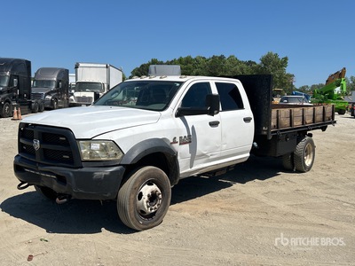 2014 Dodge Ram 5500 4x4 Crew Cab Flatbed Truck