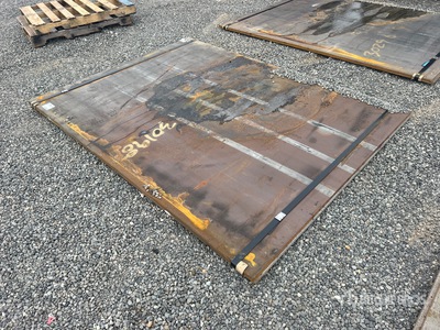 Quantity of (2) 2025 Kit Containers 6 ft x 8 ft (0.625 in Thick) Road Steel Plates (Unused)