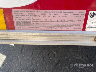 2015 H & H 24 ft T/A Enclosed Trailer