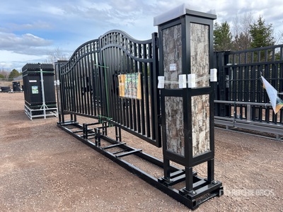 Tm20-06NCD202 19 ft Wrought Iron Bi-Parting Driveway Gate (Unused)