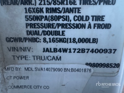 2011 Isuzu NPR 4x2 Van Truck