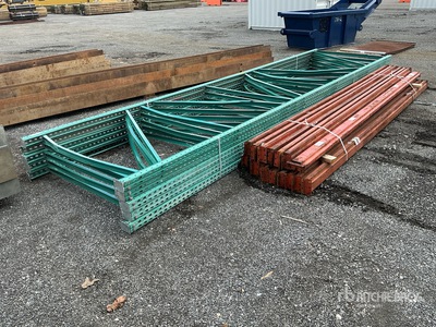 Quantity of (5) 60 in x 12 ft Tear Drop Style Pallet Racking